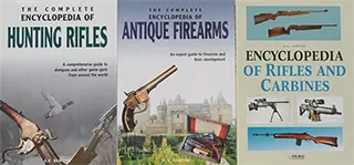 Lot of three used books; Encyclopedia of Hunting Rifles,
Antique Firearms, Rifles & Carbines, by A.E. Hartink Lot of three used books; Encyclopedia of Hunting Rifles,
Antique Firearms, Rifles & Carbines, by A.E. Hartink